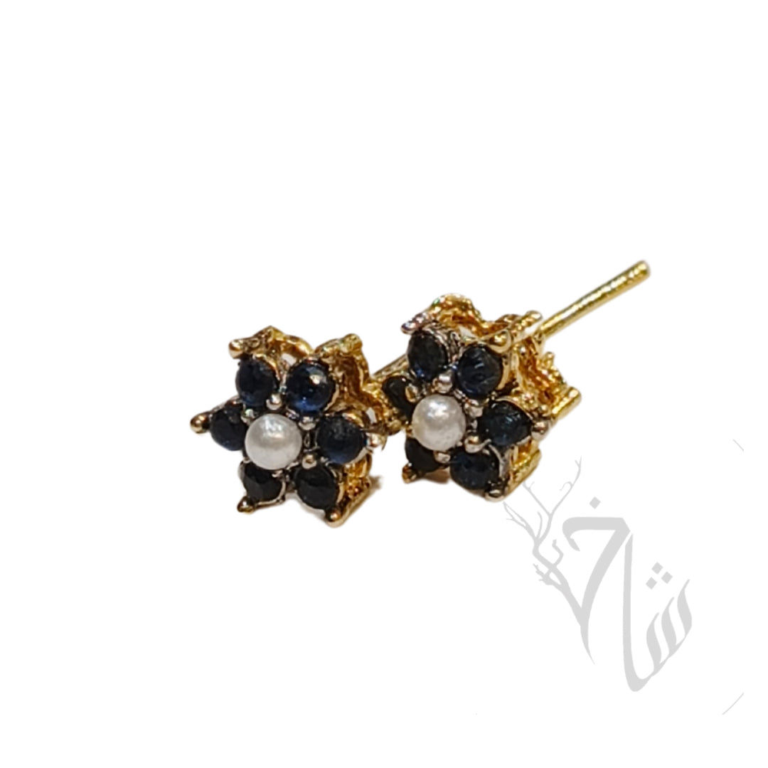 Floral Stud - Sapphire