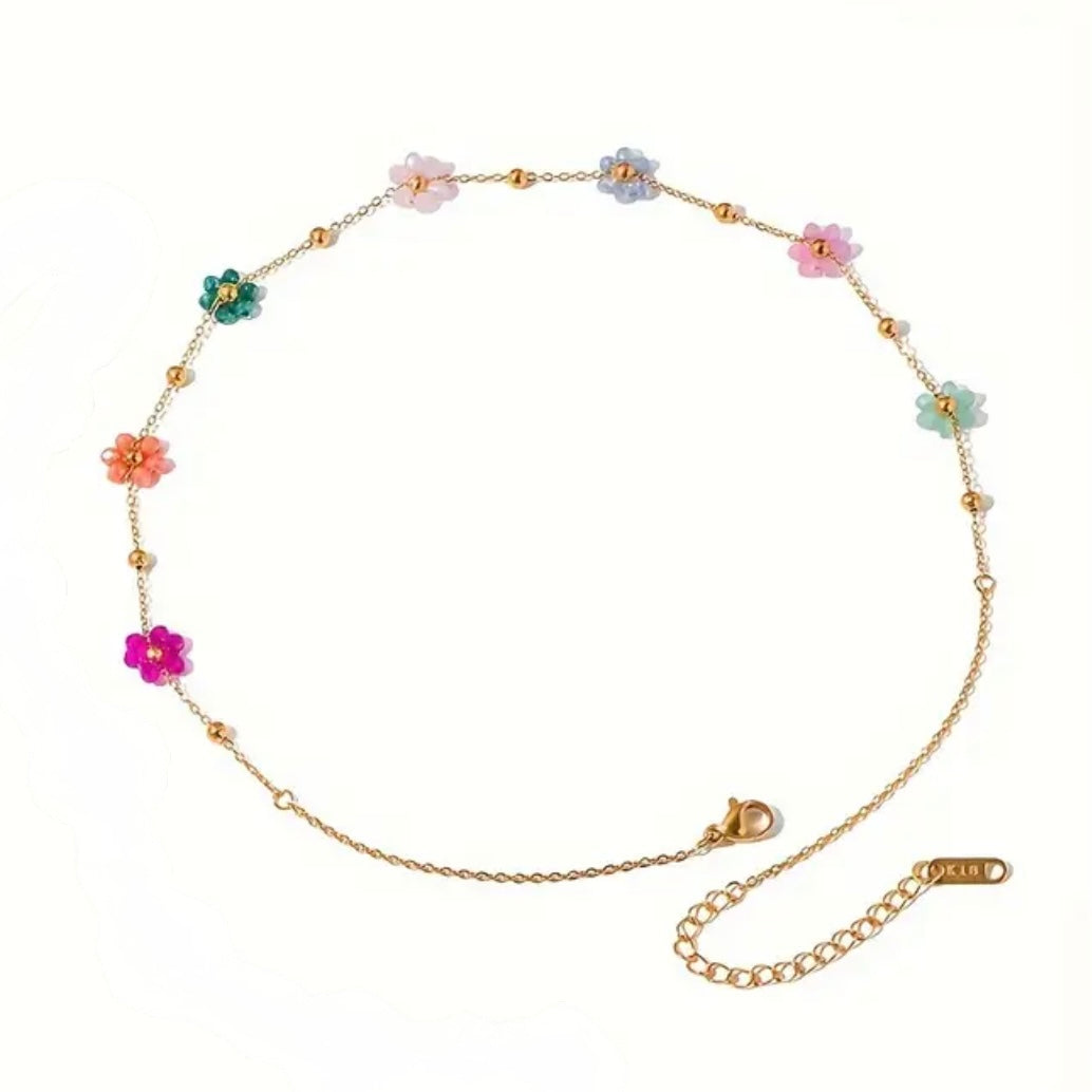 Multi Floral Charm Necklace