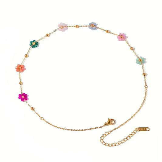 Multi Floral Charm Necklace
