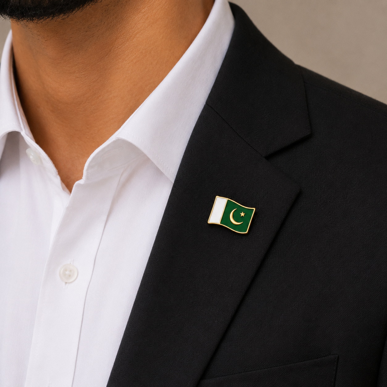Wavy Flag Pin Gold