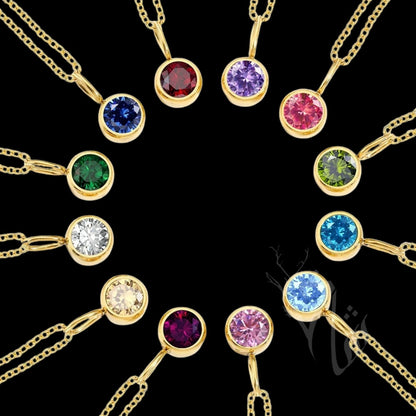 Birthstone Pendant - Gold Plated Waterproof