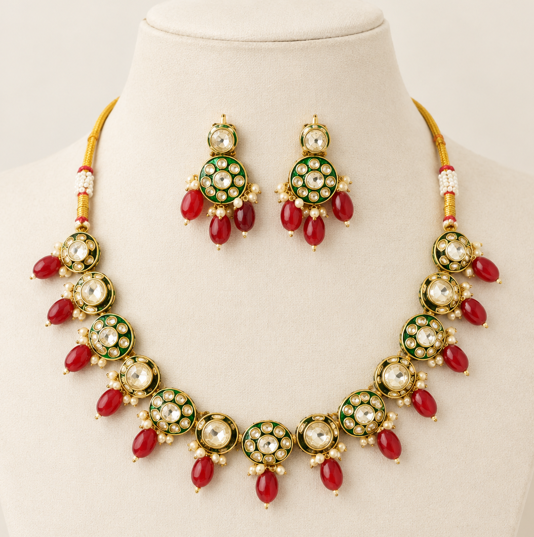 Ruby Kundan Set