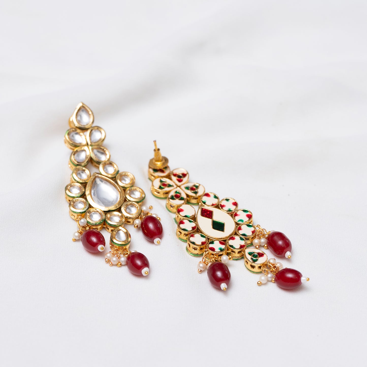 Ziya Ruby Kundan Earrings