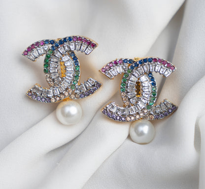 C Zircon Pearl Earrings