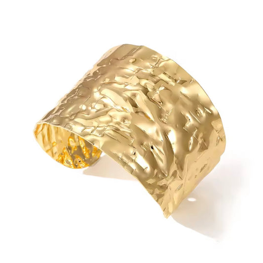 Hammered Gold Bangle