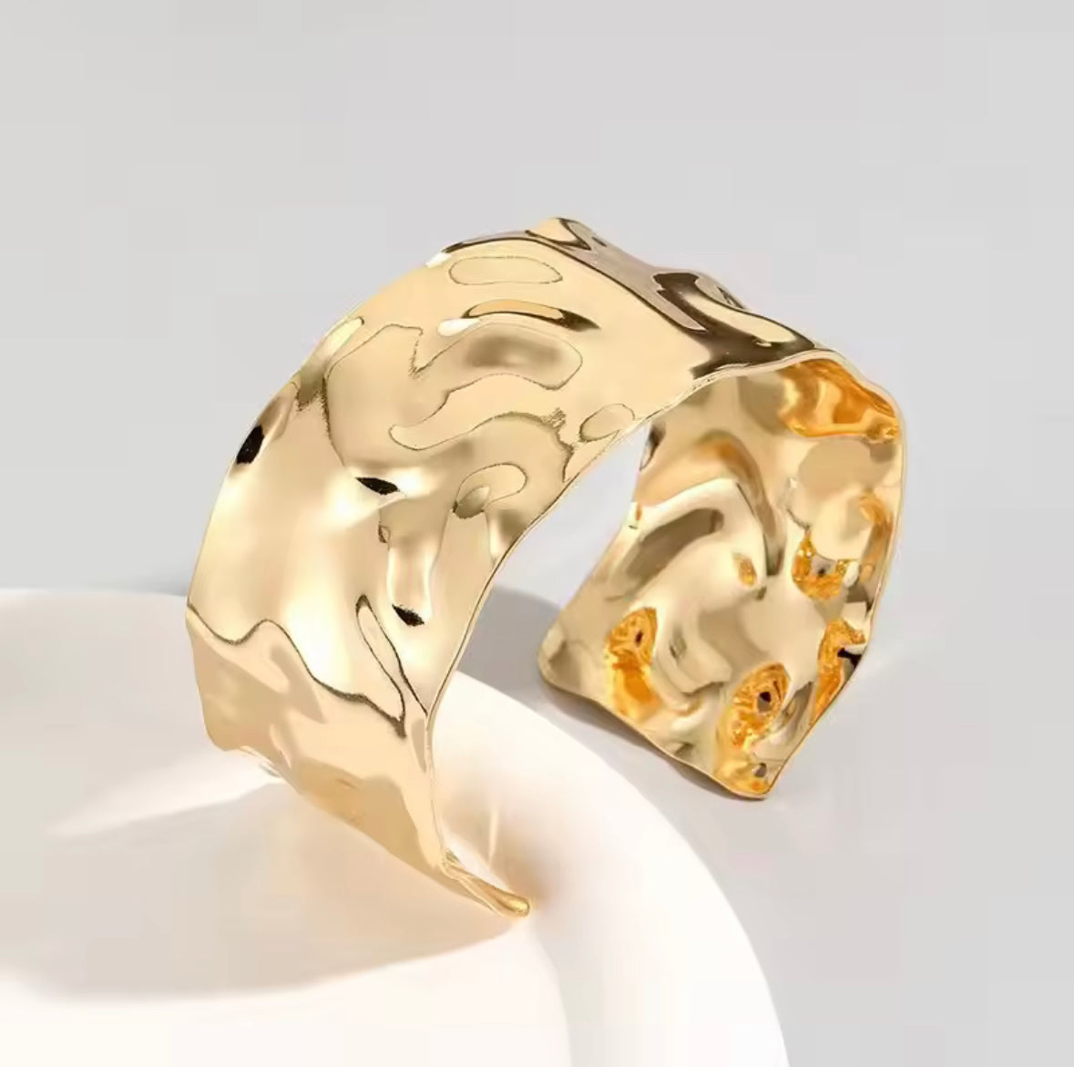 Hammered Gold Bangle