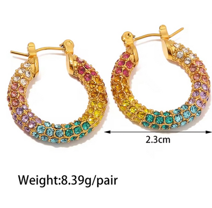 Multi Zircon Hoops