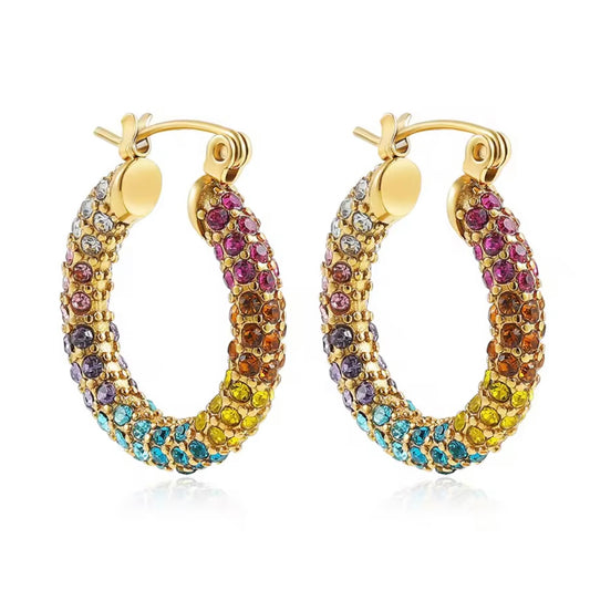 Multi Zircon Hoops