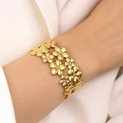 Golden Flower Petal Cuff