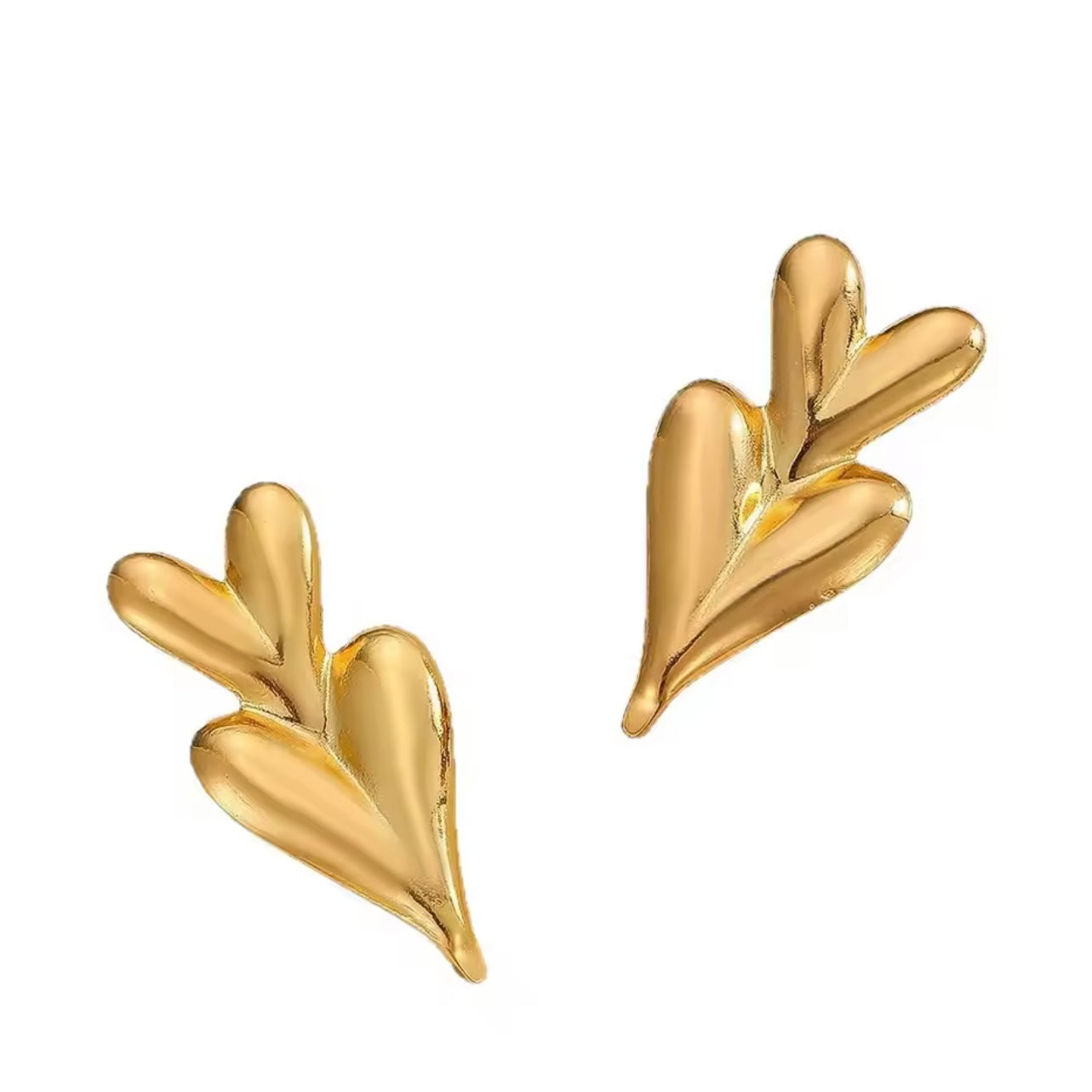 Double Heart Studs
