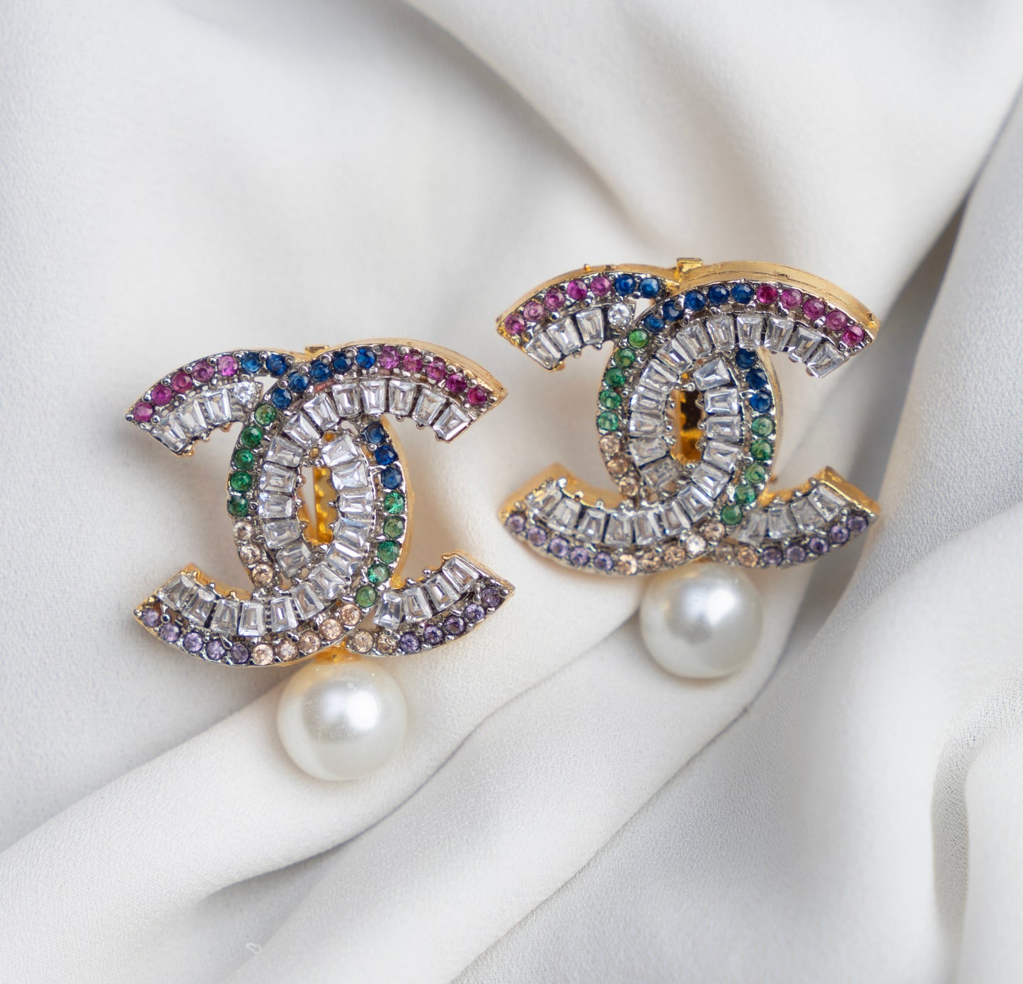 C Zircon Pearl Earrings