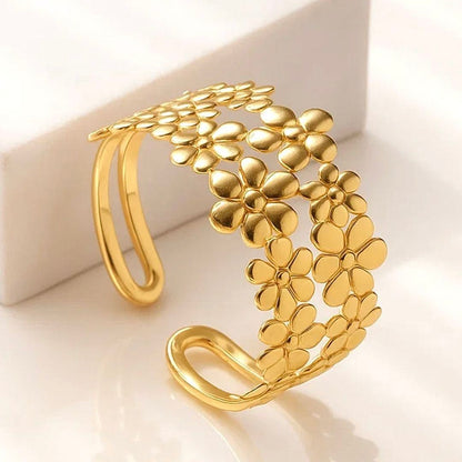Golden Flower Petal Cuff