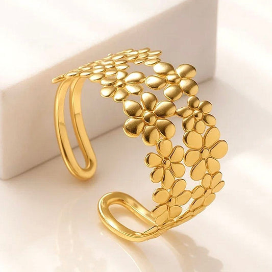 Golden Flower Petal Cuff