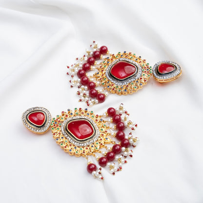 Ruby Kundan Earrings