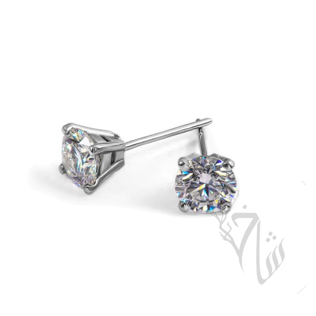 Solitaire Studs Pure Silver