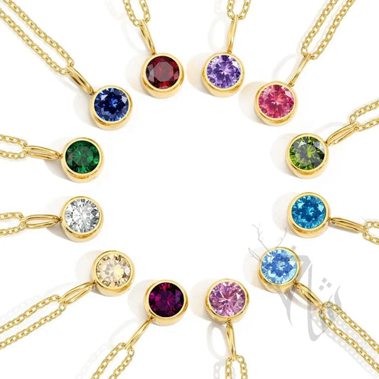 Birthstone Pendant - Gold Plated Waterproof