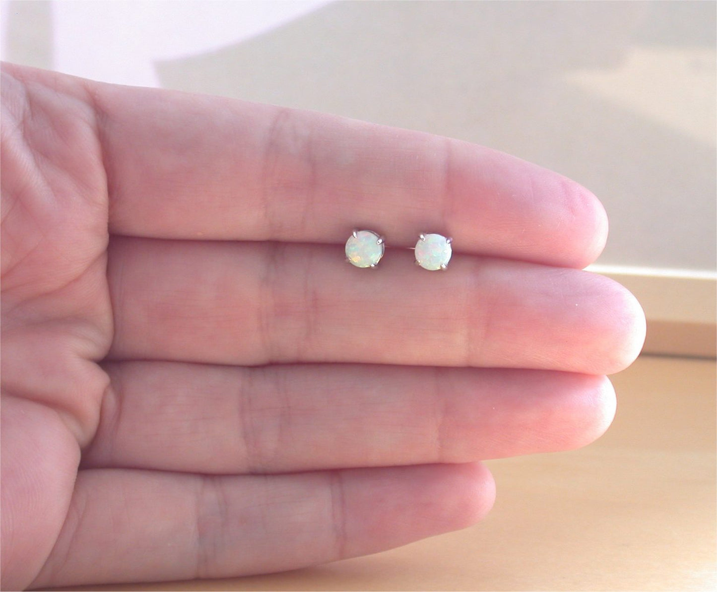 Fire Opal stud Earrings