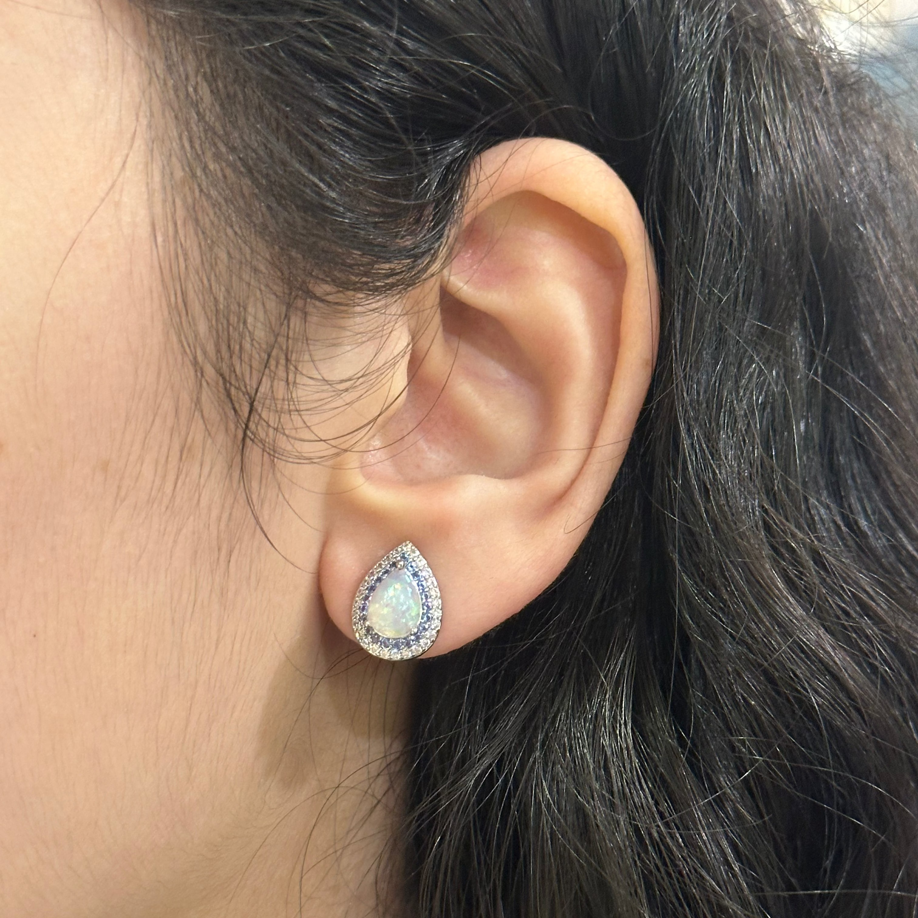 Opal Teardrop Studs