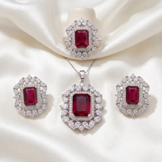 Majestic Ruby Pendant Set