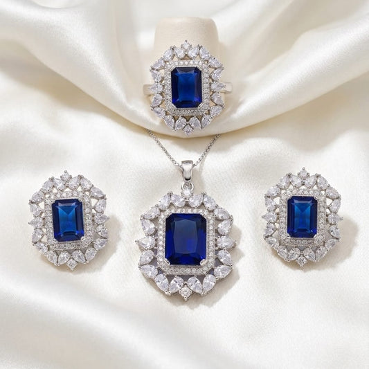 Majestic Sapphire Pendant Set