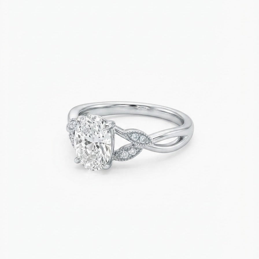 Vine Solitaire Ring