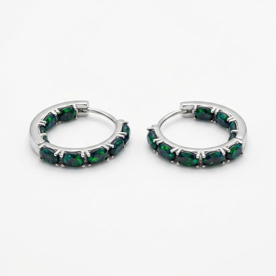 Midnight Opal Hoops