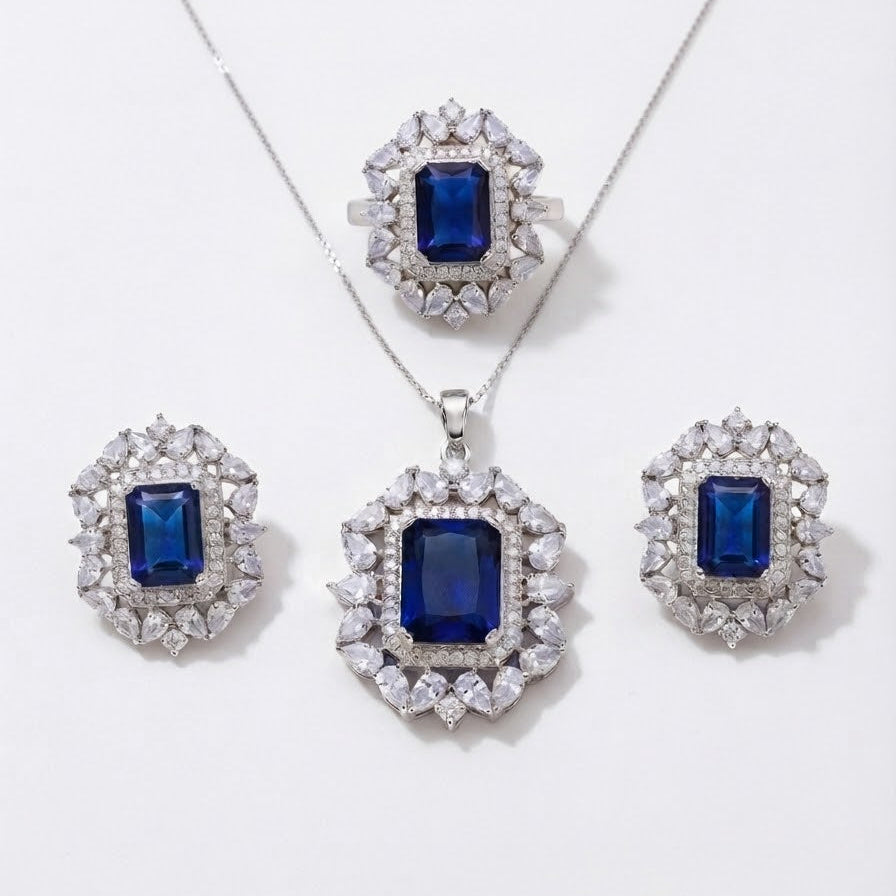 Majestic Sapphire Pendant Set